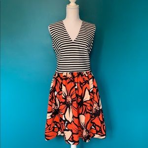 Floral and striped Taylor Dress